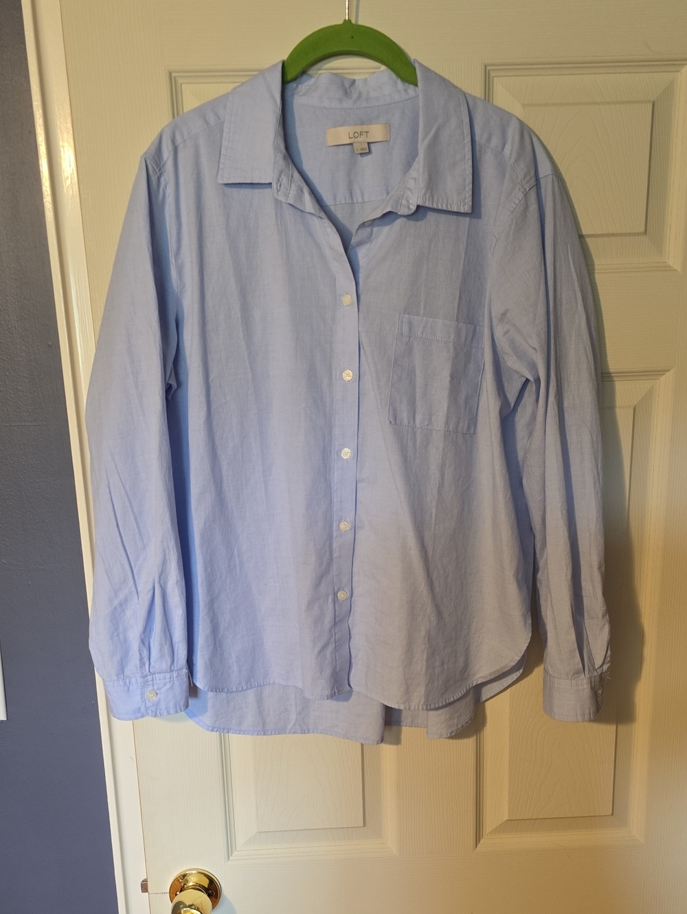 LOFT Pale Blue Classic Button-Down Shirt